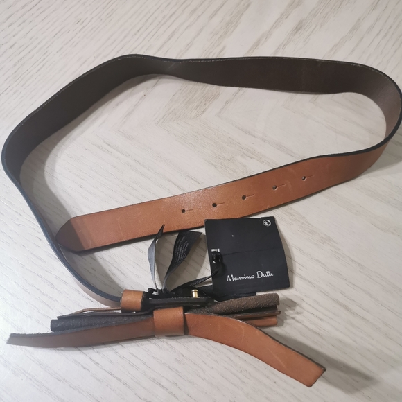 NWT! Massimo Dutti Leather Bow Belt - Picture 2 of 10